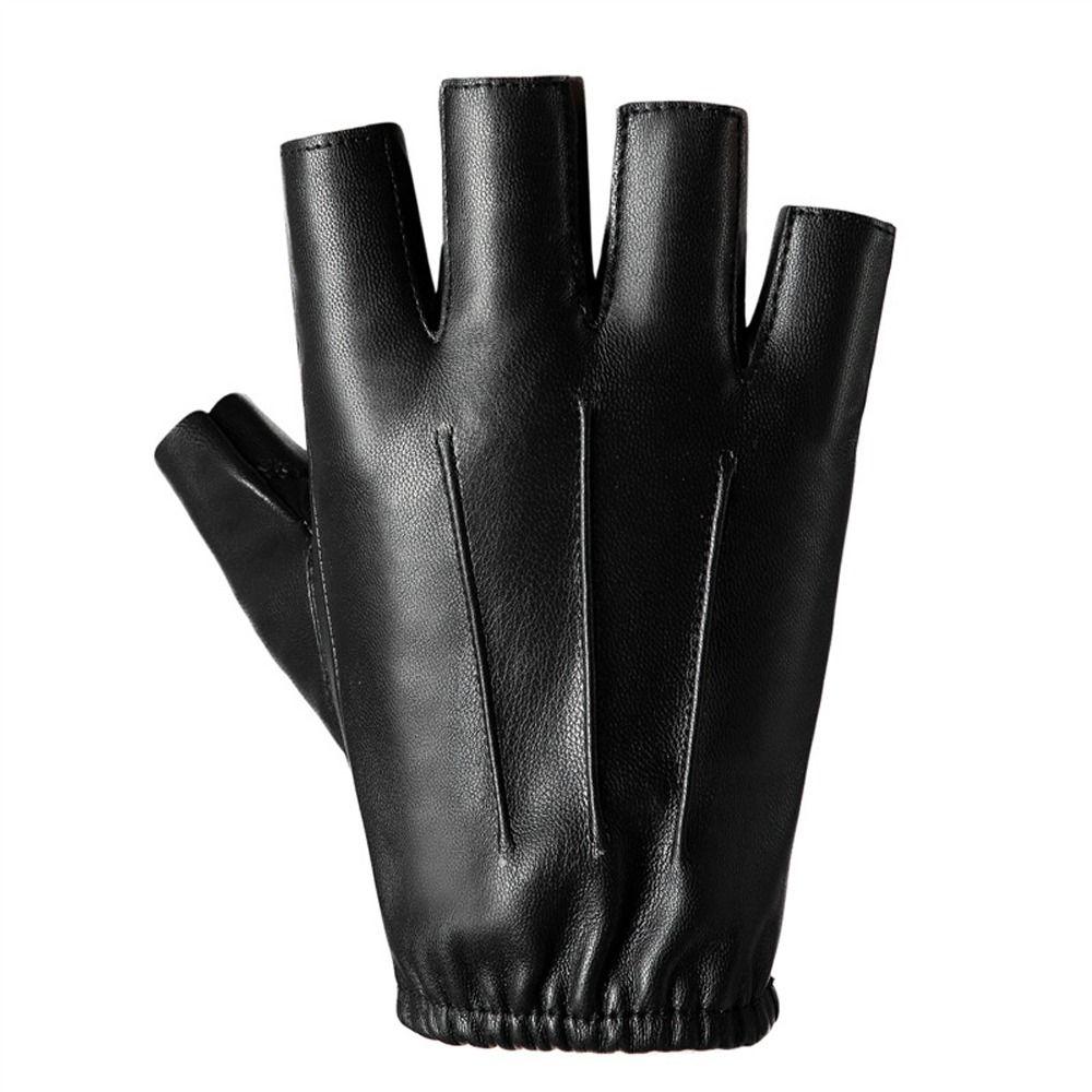 Fitness PU Leather Gloves Riding Cycling Gloves Motorcycle Fingerless Mittens  Driving Fishing