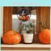 Halloween Witch Pumpkin Hat Uv Static Glass Showcase Home Decor Stickers