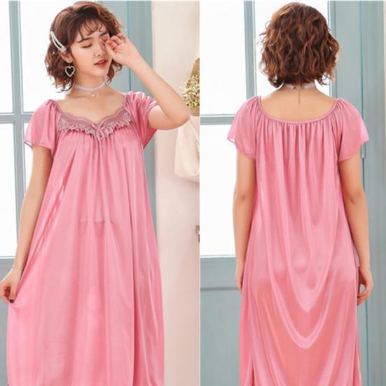 Sexy Wome Pustende Oversized Kortermet Midi Nattkjole Natttøy Pyjamas