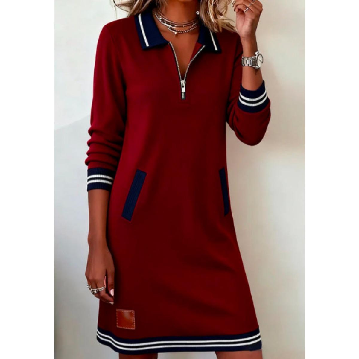 New Women s Casual Zipper Long Sleeve Hooded Dress for European American S