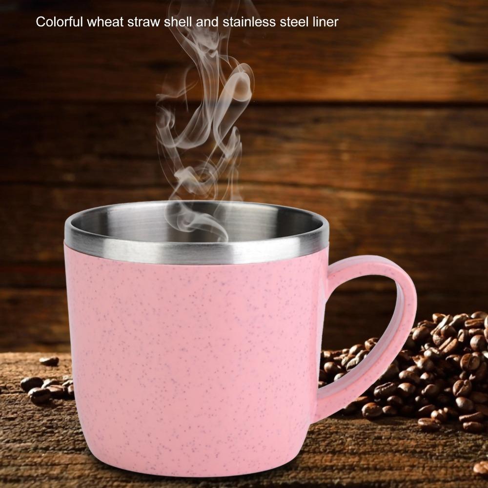 Insulated Wheat Straw Cup Stainless Steel Travel Mug Coffee Mug Water Cup Office Use