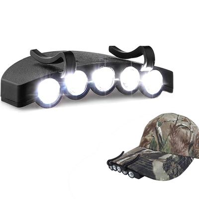 High Quality Durable Clip-On 5-LED Head Cap Hat Light Headlamp for Fishing Camping Hunting Outdoor