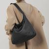 Solid Color Bucket Shoulder Bag Large Capacity Women Handbag Simple PU Leather Tote Bag  Commute