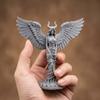 White Horned Angel 3D Print Statue Hand Carved Wings Art Piece for Home Office Thanksgiving Gift