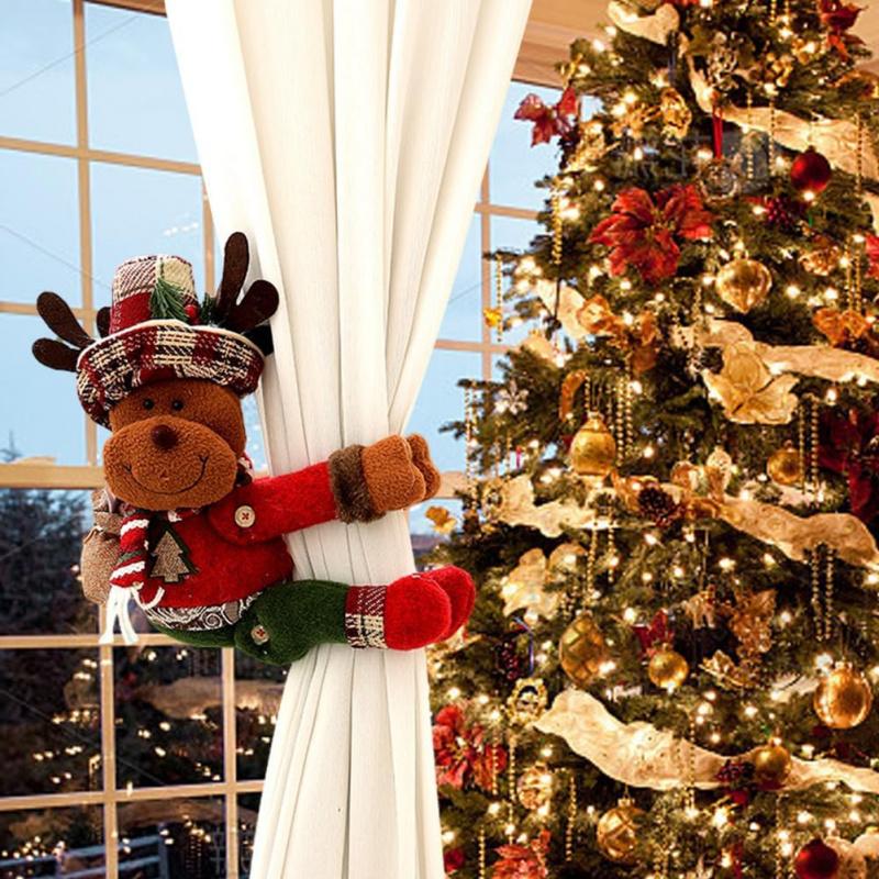 Christmas Curtain Clips, Cartoon Christmas Doll Window Decorations, Bedroom Curtain Hooks, Home Decoration Accessories