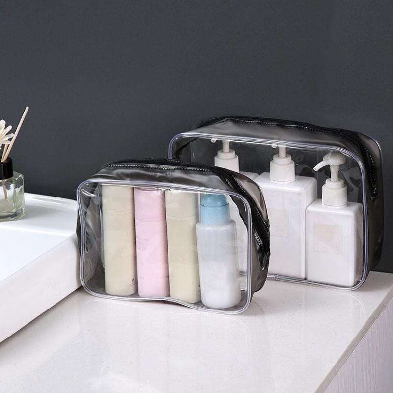 1 PC PVC Wash Bag Travel Portable Transparent Waterproof Makeup Storage Cosmetic Organizer Large Capacity Makeup Bag