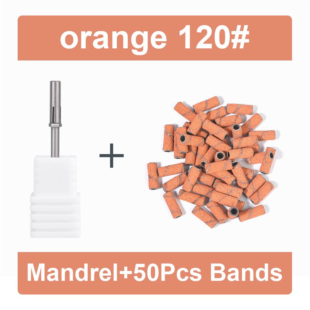 50Pcs 3MM Mini Nail Sanding Bands With Shaft 3/32" Nail Drill Bits Sand Bands Dead Skin Calluses Nail Gel Remove Nail Tool Set