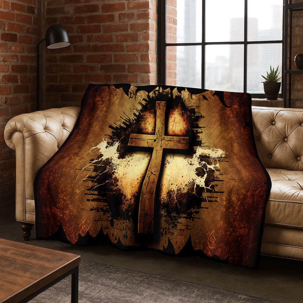 New Belief Cross Holy Bible Pray Jesus Flannel Blanket,Cozy Soft Throw Blanket for Home Bedroom Bed Sofa Picnic Cover Kids Gift