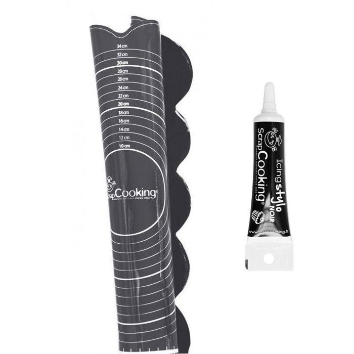 Tapis de pâtissier - SCRAP COOKING - 60 x 43,5 cm - Silicone antidérapant - Règle et cercles gradués - Mixte