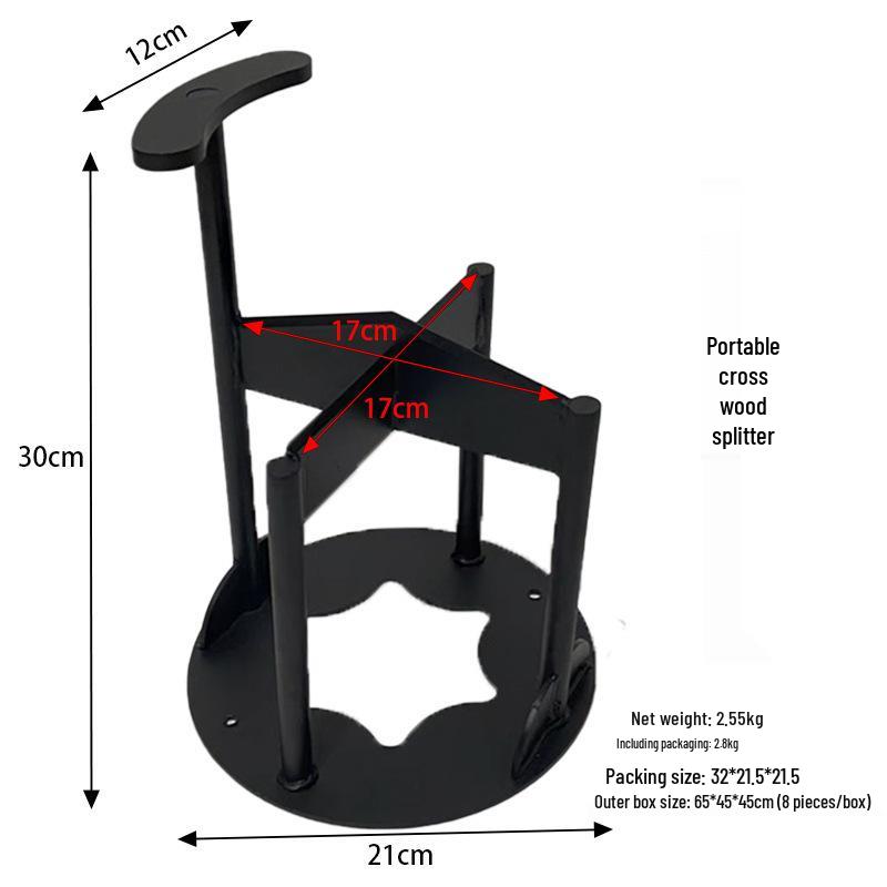Cross-Type Firewood Splitter: Outdoor and Household Firewood Separator Tool