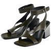 Zara Pu Lightweight Cool High Heel One Strap Sandals 7.5Cm Women Sandals Green 11300510032