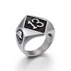 Punk Retro Black Number 13 Skull Rings For Men Women Hiphop Silver Color Stainless Steel Skull Charm Finger Rings Biker  Jewelry