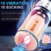 Copo de Masturbação Vibratório com Sucção Automática Garganta Profunda Realista Oral Vagina Boquete Adulto para Homens Suprimentos para Masturbação