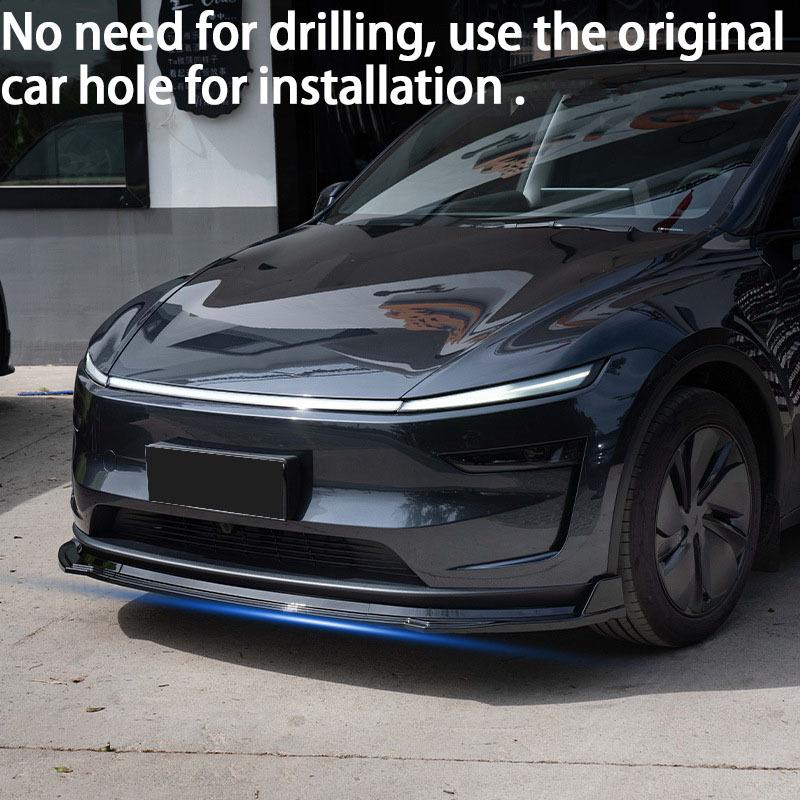 For New Tesla Model Y Juniper Launch 2025+ Front Bumper Front Lip Front Shovel Kit Sedan Body Spoiler Splitter Chin Guard Kit