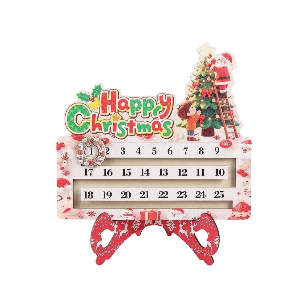 Santa Claus Decoration Calendar Wooden Christmas Decor Creative Christmas Advent Calendar Home