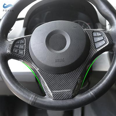 ABS Carbon Texture Car Accessories Interior Steering Wheel Cover Sticker Trim For BMW X3 E83 2006 2007 2008 2009