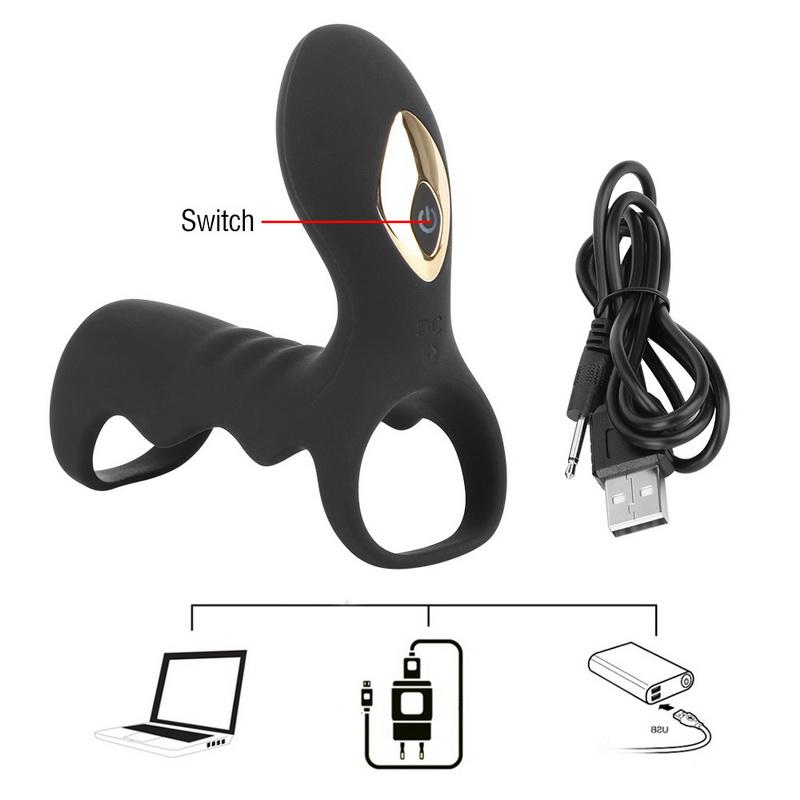 Penis Vibrators Delay Ejaculation Vibrating Rings Male Erection Vibrator 10 Speed Cock Ring Adult Products