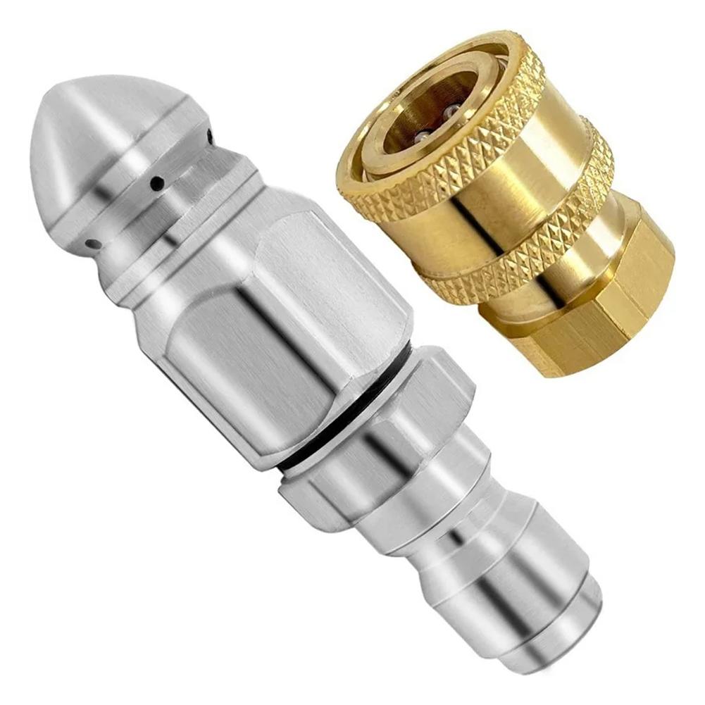 Brass Socket 5000PSI Nozzle Drain Cleaning Kit Sewer Jetting Nozzle