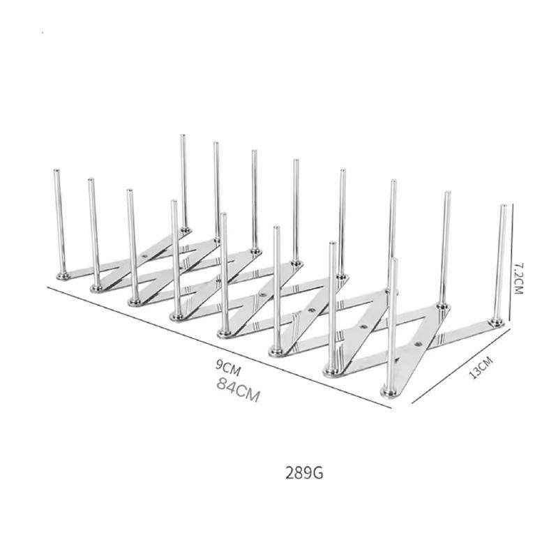 1pc Stainless Steel Dish Rack Retractable Kitchen Bowl Dish Drain Rack Foldable Pot Lid Rack Tableware Holder Kitchen Gadgets