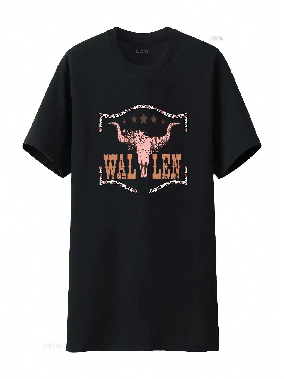 Wallen T Shirt Bullhead Cowboy Country Music Western Bull Westerns Cowgirl Girl Vintage Washed Unisex Top For Everyday Wear S разноцветный