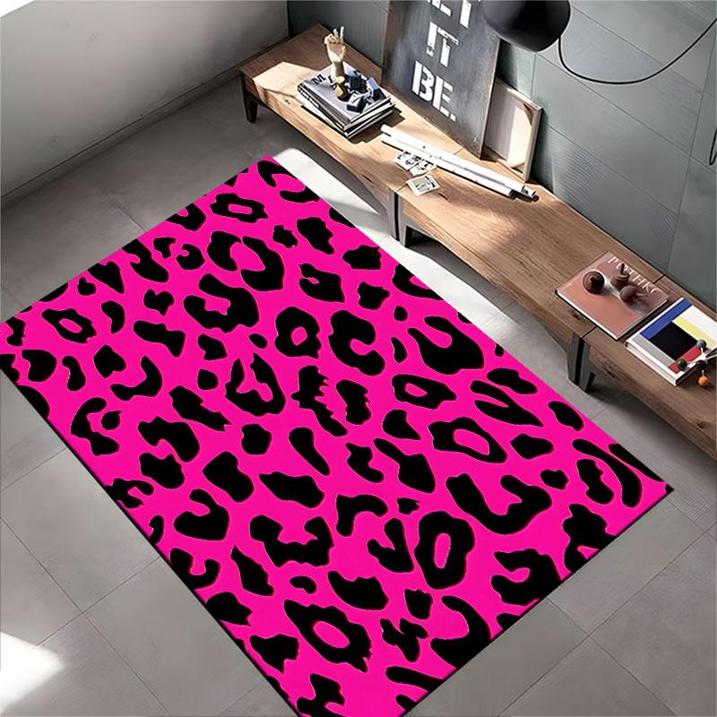 Pink Leopard Print Pattern suitable as a non-slip mat for the living room or bedroom sofa