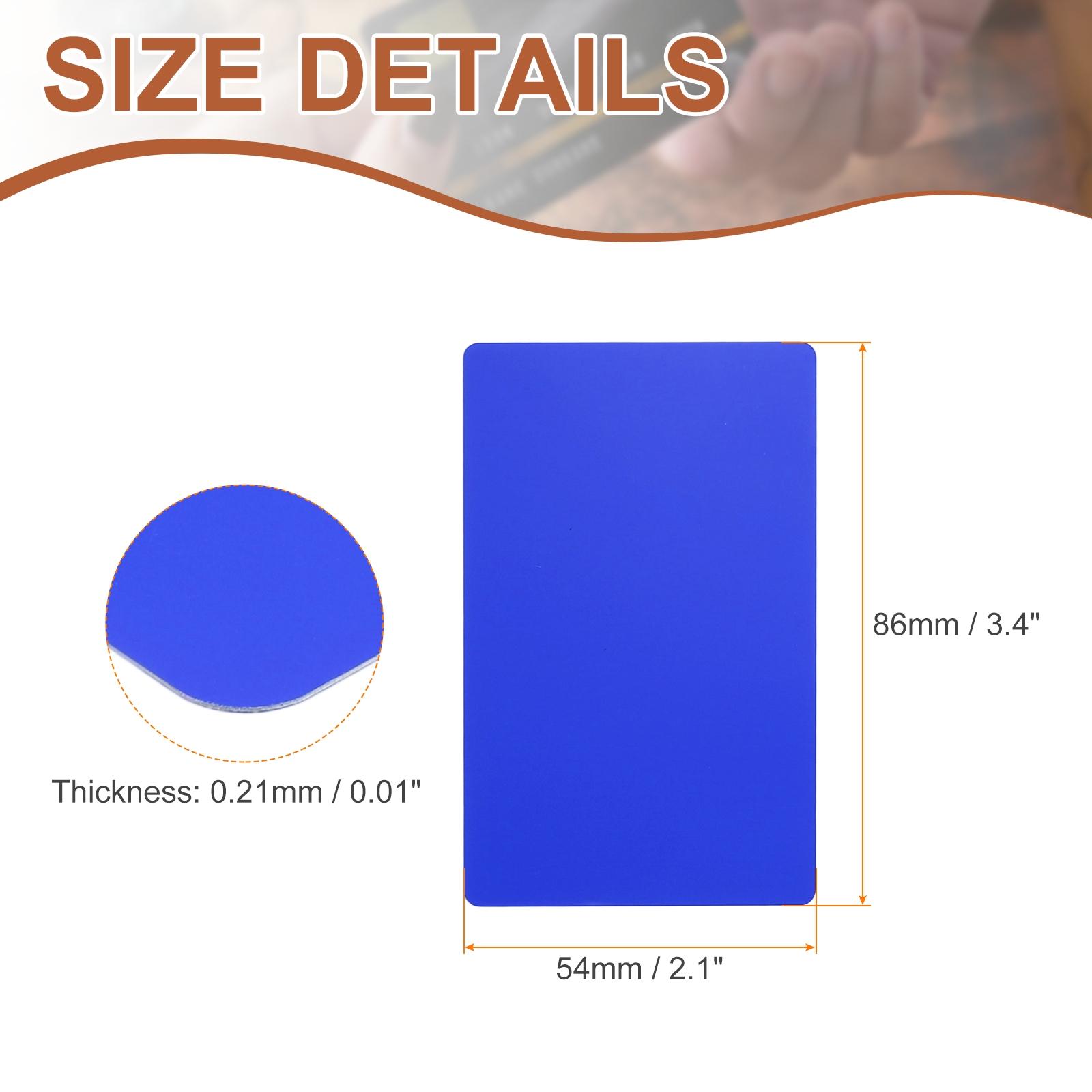 10/25/50Pcs Metal Business Cards Colored Finish Aluminum Blank Laser Engraving DIY Cards CNC Engraving Sheets for House Office (Dark Blue,10pcs) темно-синий