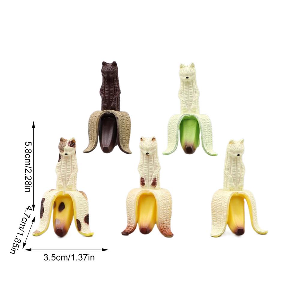 

Смешная фигурка банана 5X банановая спящая фигурка кота фруктовая модель статуэтка милая уникальная фигурка животных для рабочего стола