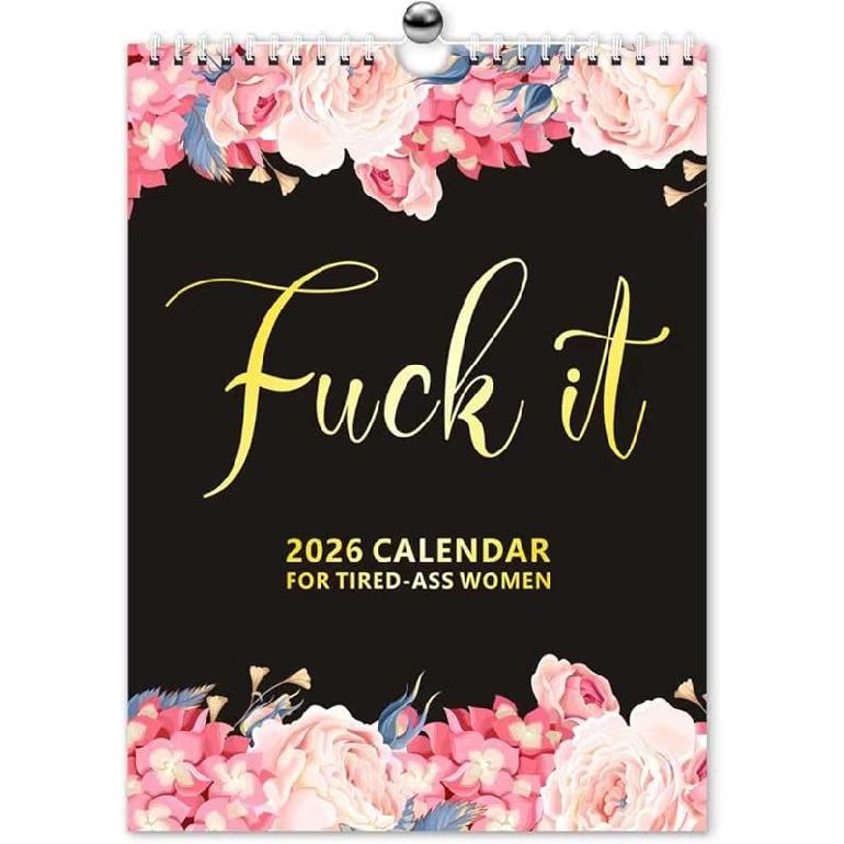 Fu-ck It 2026 Calendar for Tired-Ass Women, 2026 Fu-ck It Wall Calendar for Tired Women, Humor Hanging Month Calendar,Hanging Calendar for Home A