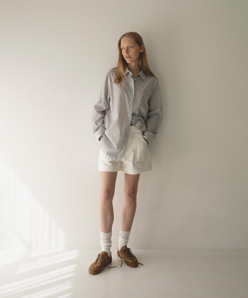 ANOTHER OFFICE WOMEN W. Bush Herringbone Shorts (White)