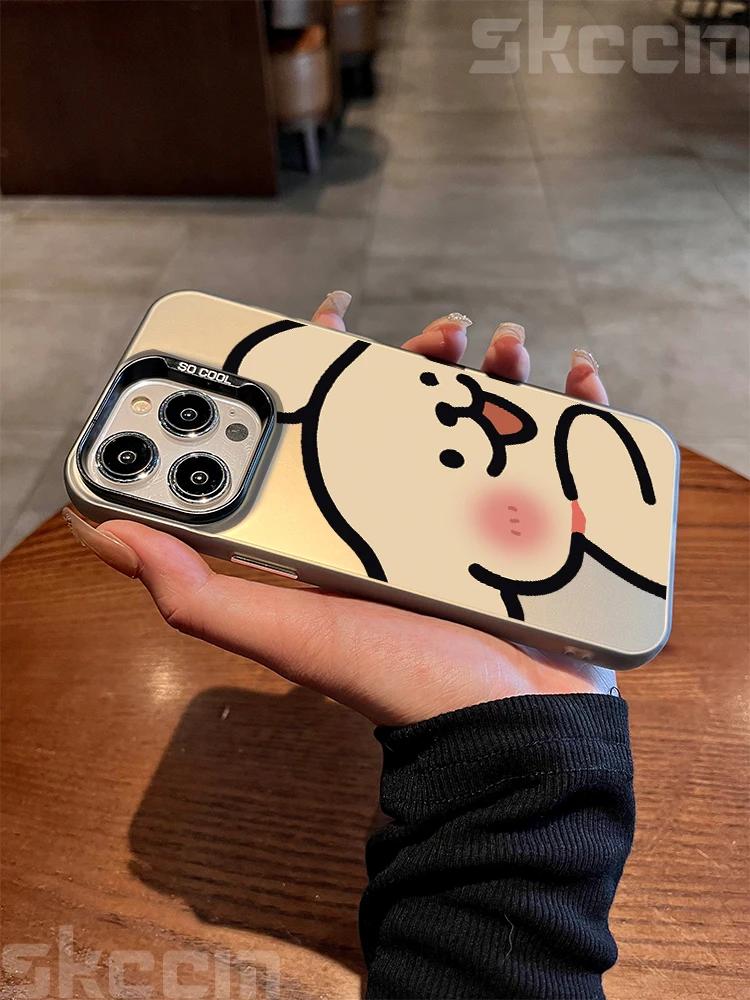 Милый щенок гальваническое серебро чехол для телефона для iPhone 11 12 13 14 15 16 Pro Max X XS XR 7 8 Plus мультяшный парный жесткий чехол