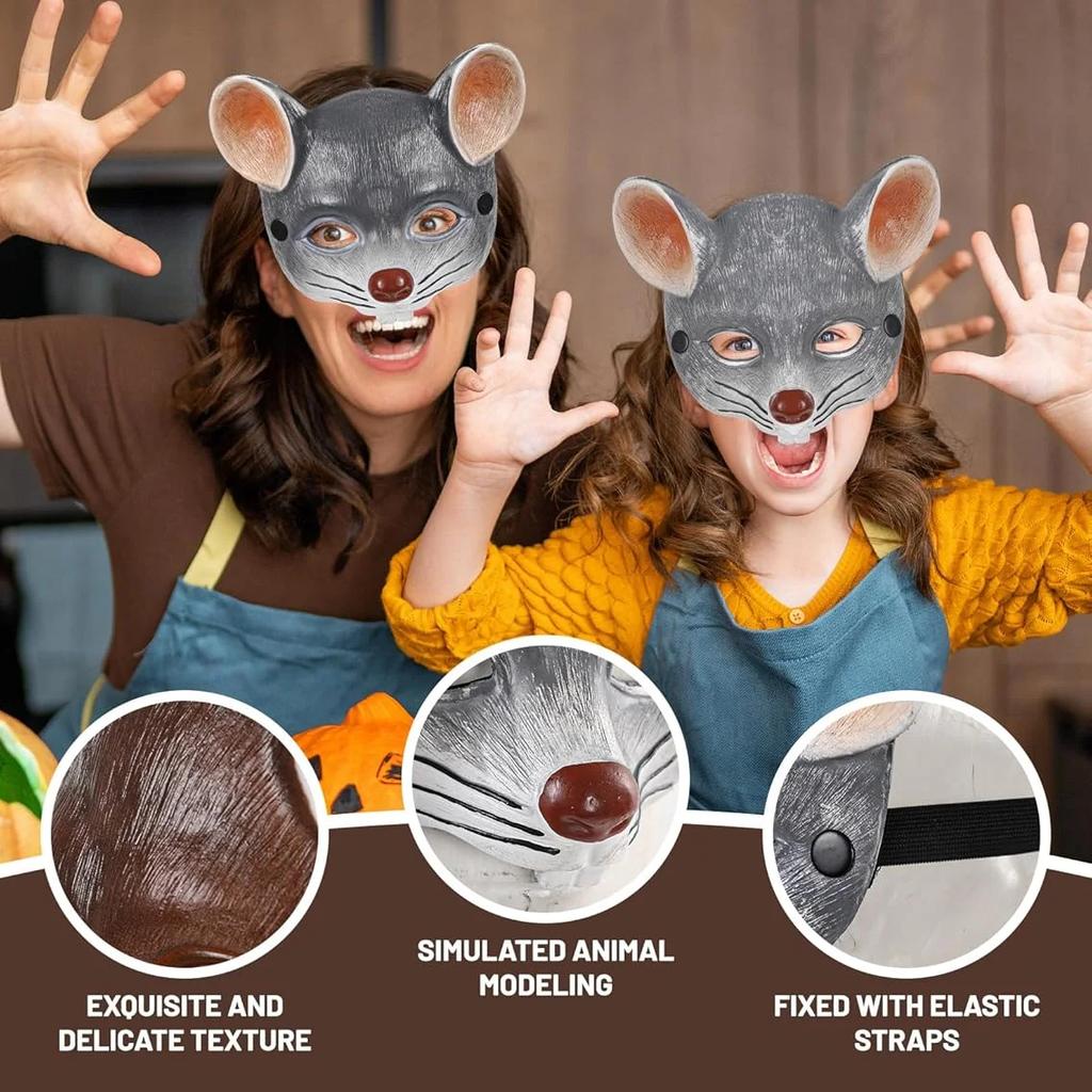 Foam Rat Face 3D Half Face Cover Cosplay Props Costumes Accessories Mouse Animal Masks Halloween Cosplay Mask Party Props
