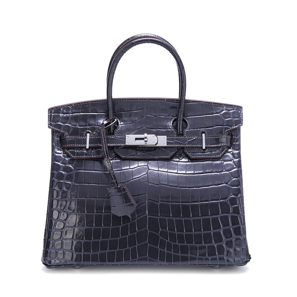 Nova bolsa de mão de couro da moda, couro envernizado brilhante, padrão de jacaré, bolsa de ombro mensageiro com fivela prateada