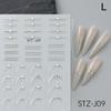 French Tips Nail Sticker 5D Embossed  French Nail Decals Gold Silver Black Line Design Adhesive Slider Nails Art