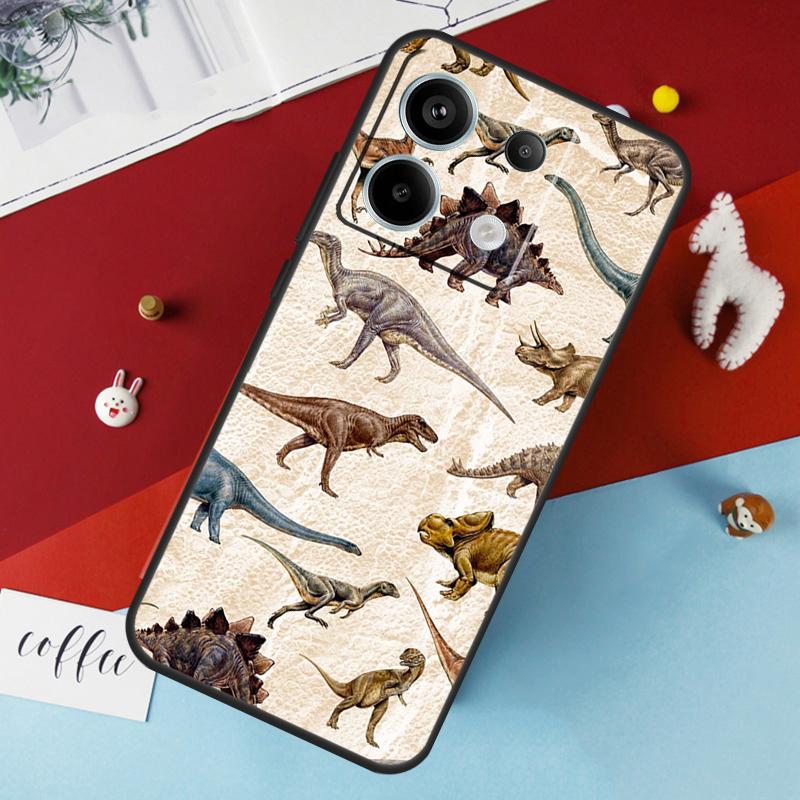 Dinosaur Pattern Case For Xiaomi Redmi Note 14 13 Pro 12 11 10 15 Pro Plus Redmi 15 10C 12C 13C 14C 15C Cover