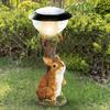 Solar Statue Ornament Animal Lights Lawn Garden Decorative Light Sculpture Resin Decor