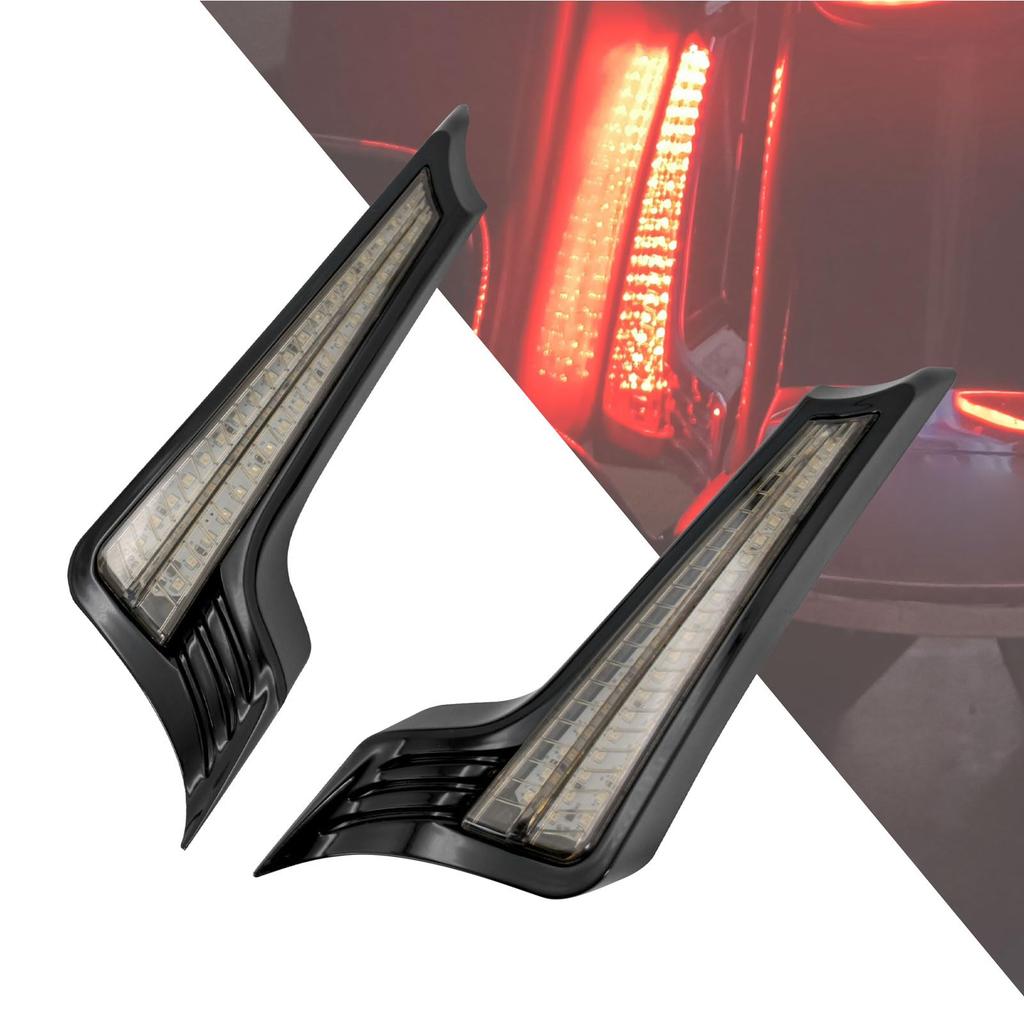 HDBUBALUS Motorcycle LED Filler Panel Light Brake Turn Signal Lamp Bike Taillight Blinker LED Mudguard Rear Fender for Harley Touring Road Glide