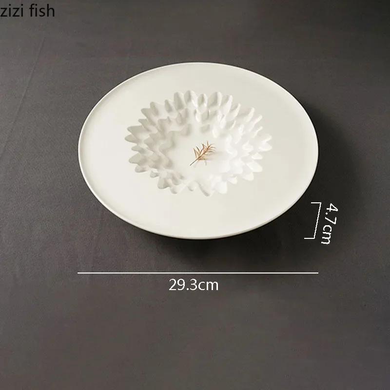Creative Irregular Ceramic Dinner Plate Thick Soup Plate Dessert Plate Pasta Plates Snack Plates Restaurant Specialty Tableware