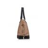 Sac bowling - Christian Lacroix - Eternity 12 - Imitation cuir texturé - Taupe/Noir - Femme
