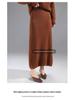 Autumn/Winter 100% Wool Solid Color Women's Slimming Midi Knitted Skirt