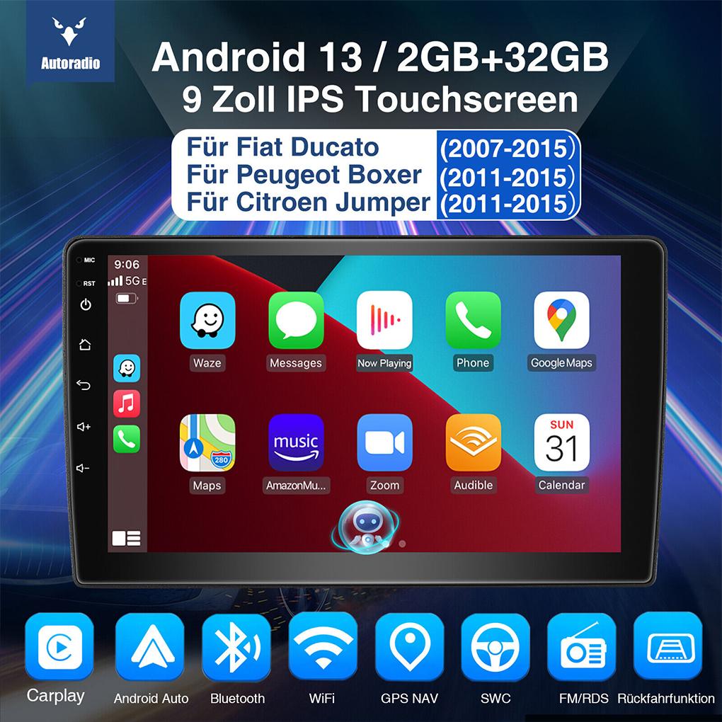For Fiat Ducato Citroen Jumper Android 13 9 Inch Wireless Carplay Car Radio GPS Navi WIFI AHD Camera Built-in DAB Android Auto