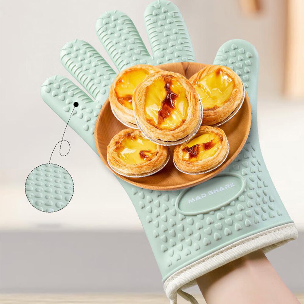 Mănuși de Silicon Îngroșate Anti-opărire Rezistente la Căldură Mănuși pentru Copt cuptor cu Microunde Mănuși pentru Grătar Mănuși Anti-alunecare Mănuși Izolatoare Termic