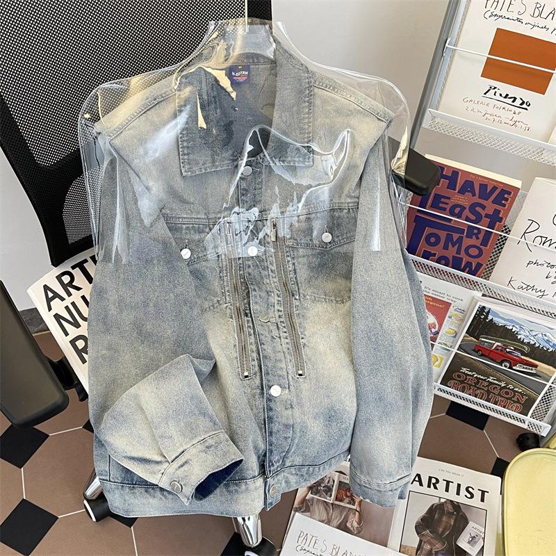 Men's Fashion American Denim Jacket Women's Spring and Autumn New Loose Casual Versatile Jacket Top Ins