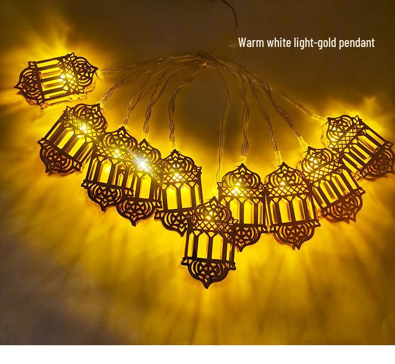 Creative Middle Eastern Star & Moon LED String Lights - Iron Art Festive Décor
