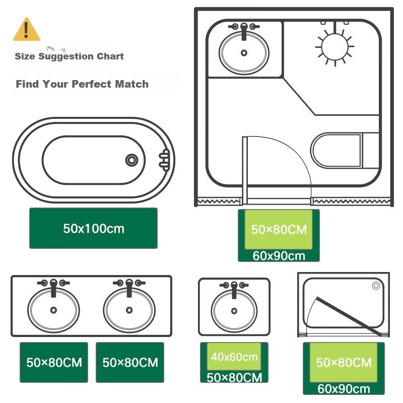 Dajiang Bathroom Mat, Entrance Absorbent Floor Mat, Toilet Foot Mat, Bathroom Rug, 50x80cm