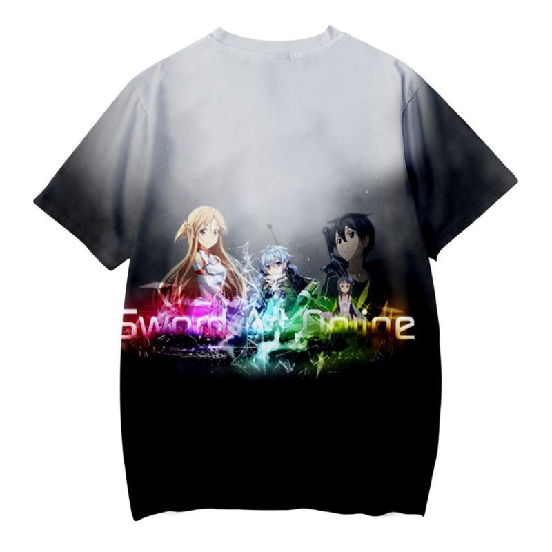Summer 3D Digital Printed Children's Clothing Anime Sword God Domain Loose Casual Fashion Short Sleeved T-shirt