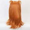 Asuka Langley perruque Orange Evangelion Asuka Langley Cosplay perruque avec pince queue de cheval double queue