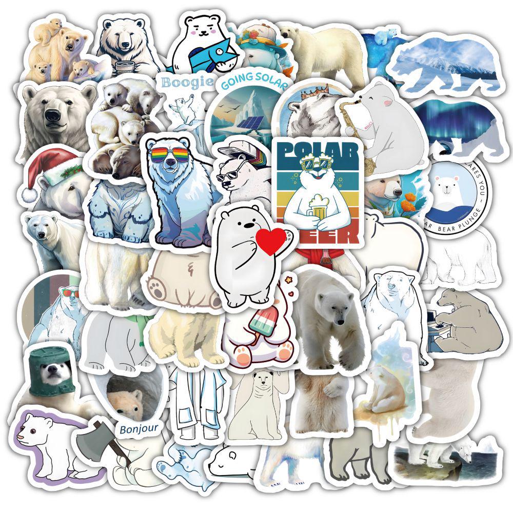 60 Polar Bear & Ocean Animal Stickers for Water Bottles, Refrigerators, Desktops, Diaries & Sealing Bags - Cute Decoration