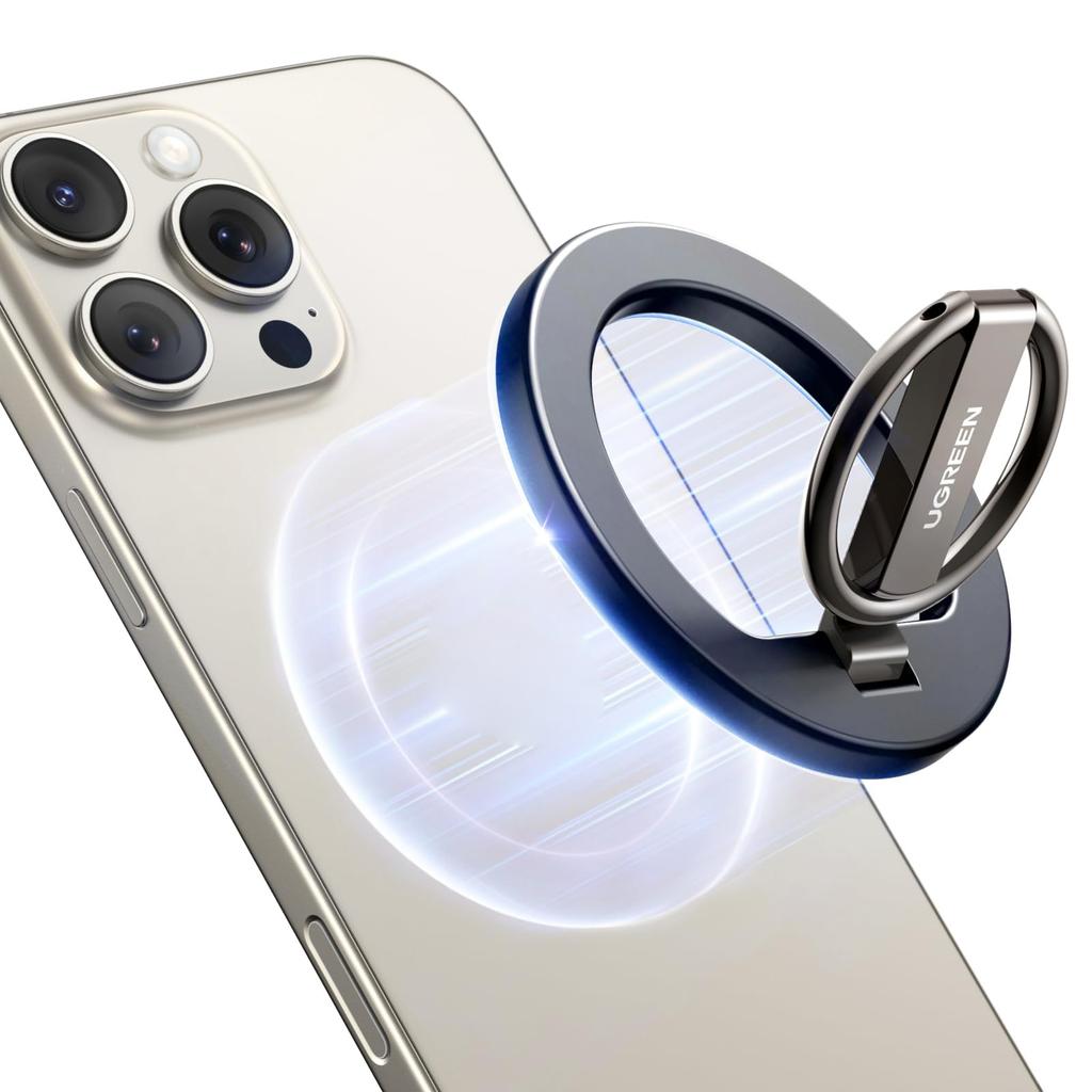 UGREEN LP705 25355 Magnetischer Handy-Rückseiten-Ständer Griffringhalter Drehbar Tragbare Schreibtischhalterung