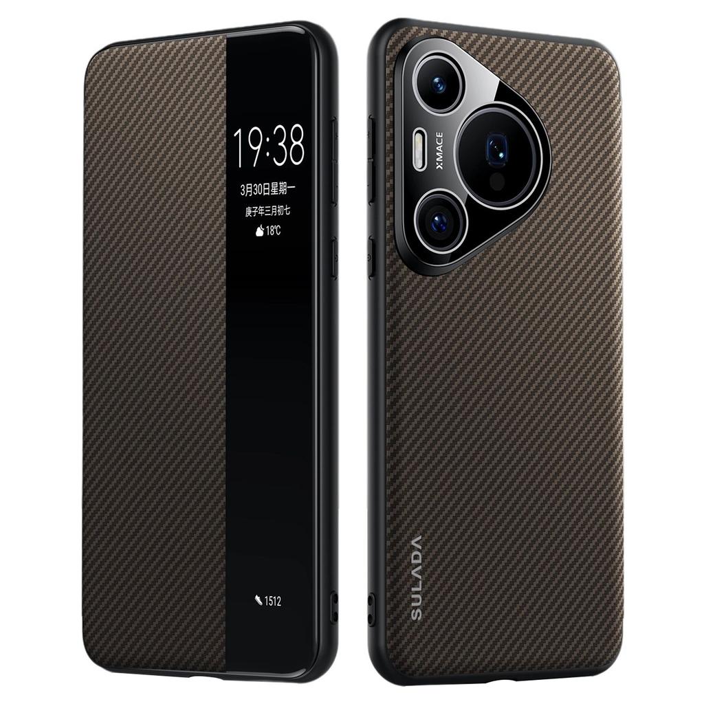 SULADA For Huawei Pura 70 Case View Window Leather Phone Cover with Auto Wake/Sleep