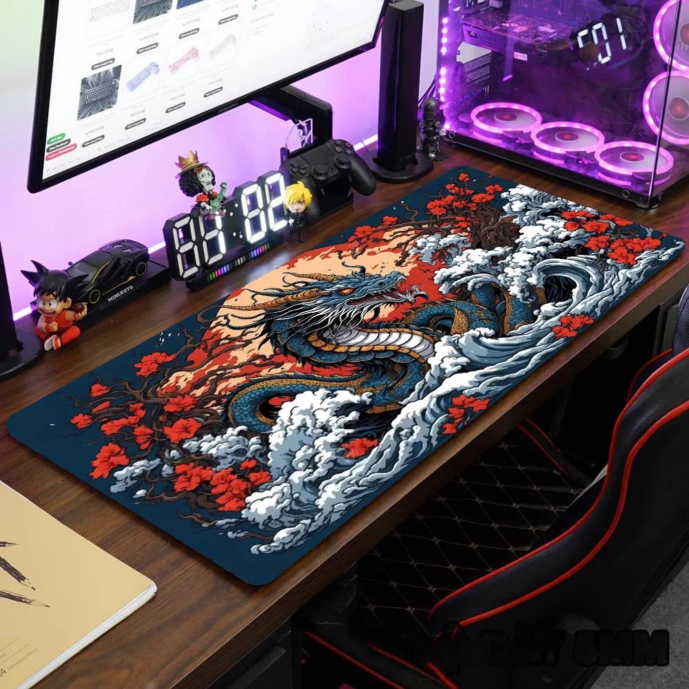 Large Dragon Mousepad Gamer Office Mouse Pad Gaming Room Accessories Desk Mat Art Keyboard Mats 600x300 Mausepad Washable Mats